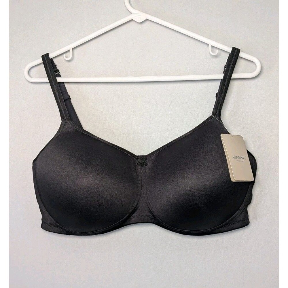NEW Amoena 42D Mara Non Wired Soft Padded Pocketed Mastectomy Bra - BLACK